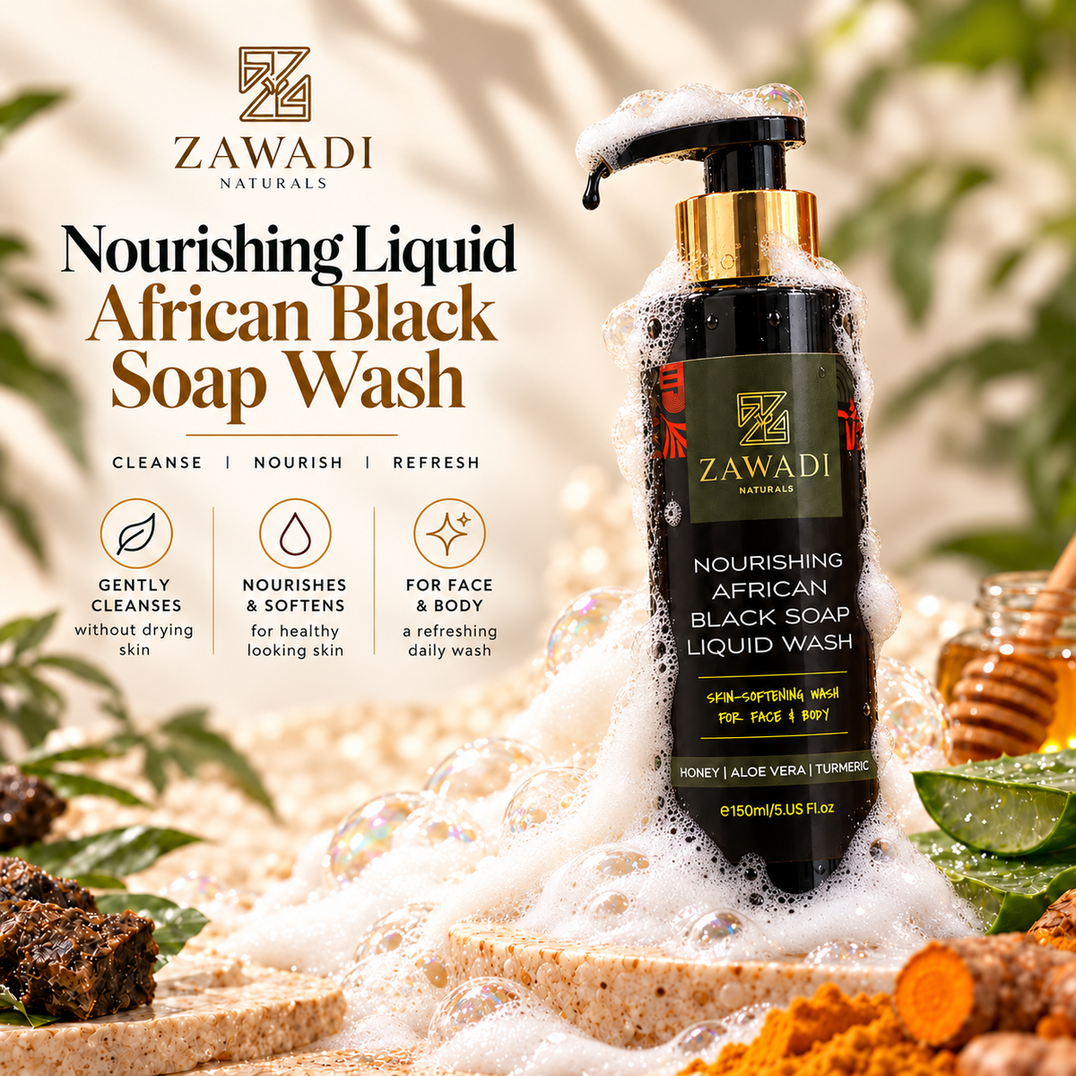 Nourishing African Black Soap Liquid Wash