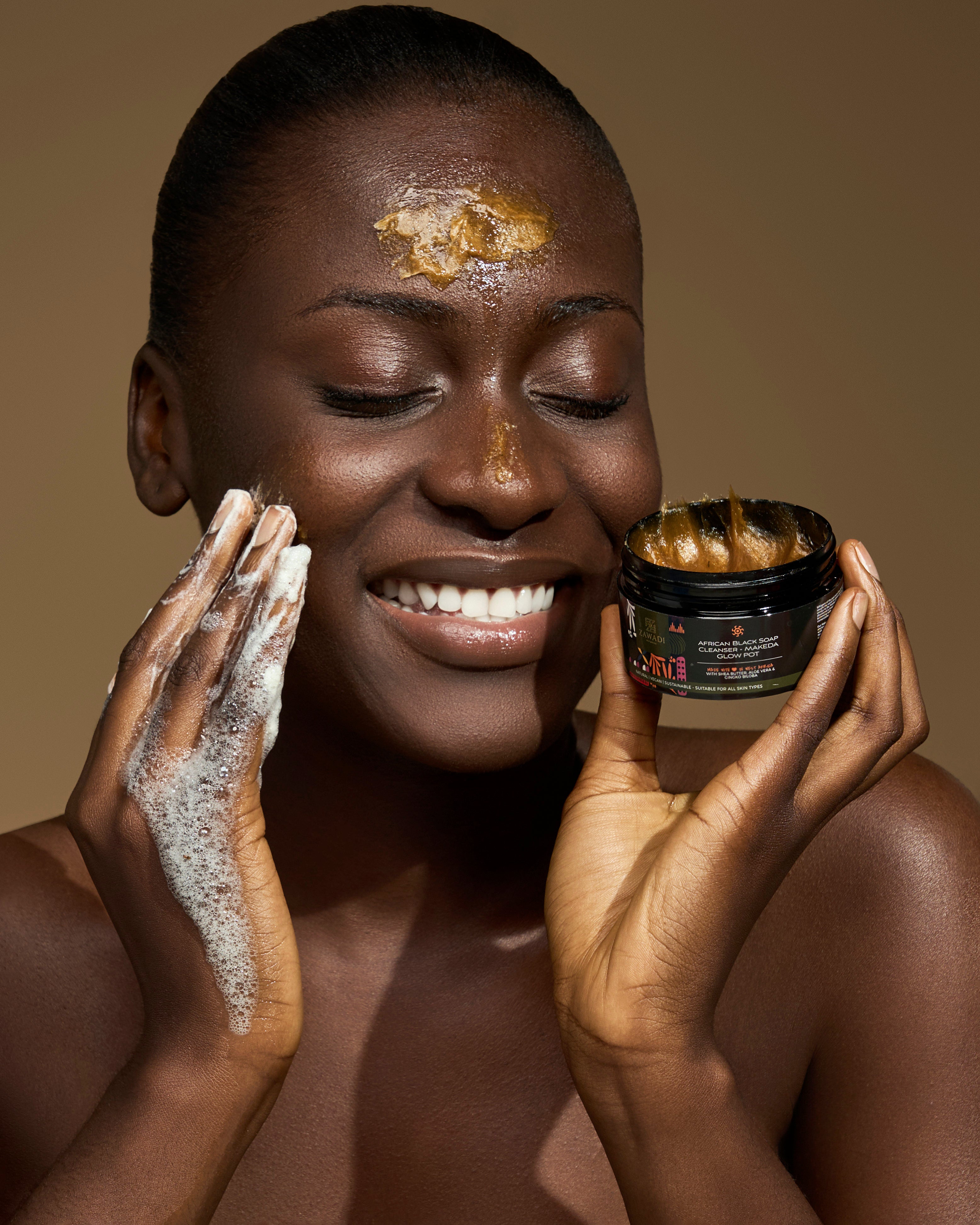 African Black Soap Cleanser -Makeda Glow Pot